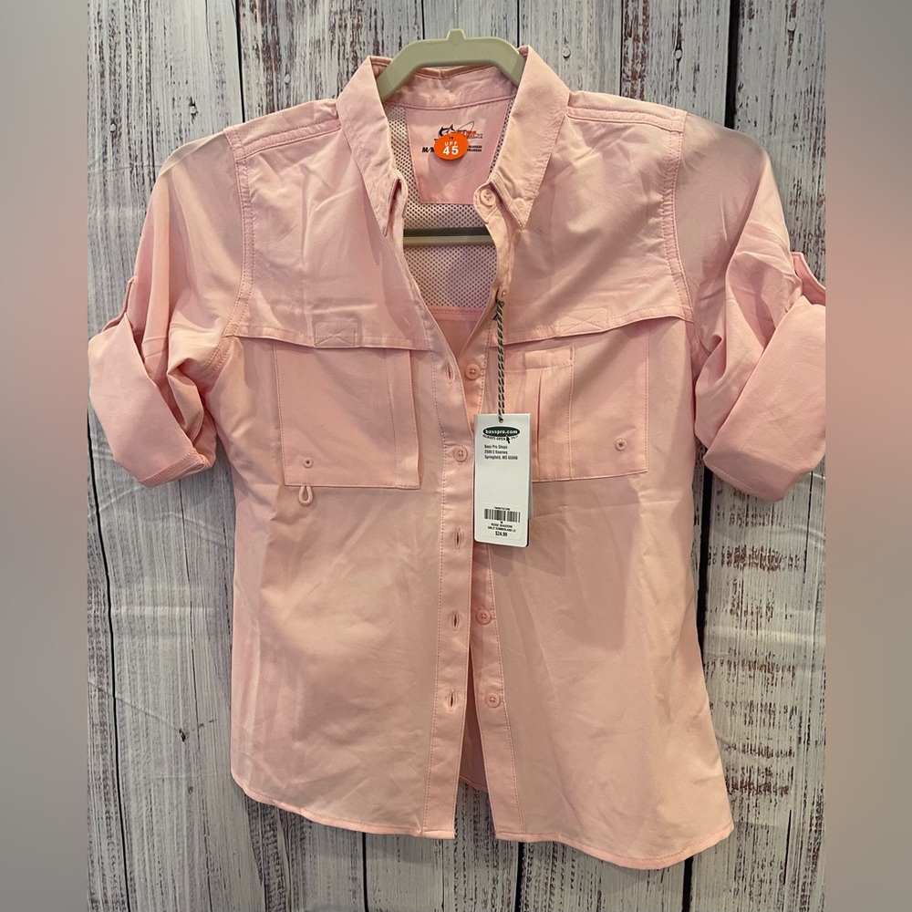 Bass Pro light pink girls hiking/camping shirt. NWT.